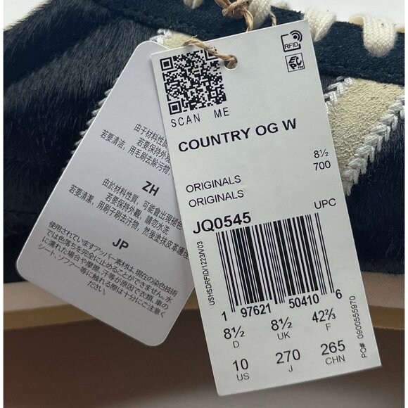 Adidas Originals Country OG Cow Fur Black Womens 10 Shoes Sneakers Low JQ0545 - Picture 11 of 11